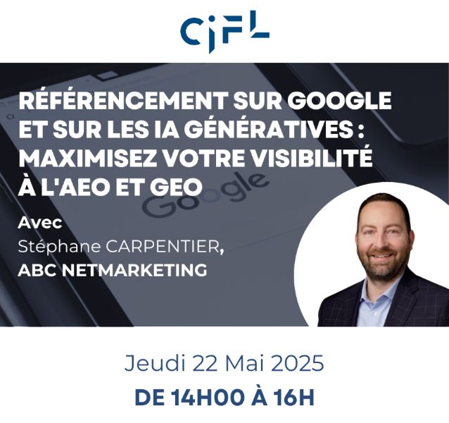 Webinaire Référencement sur Google et sur les IA génératives : maximisez votre visibilité à l'AEO et GEO